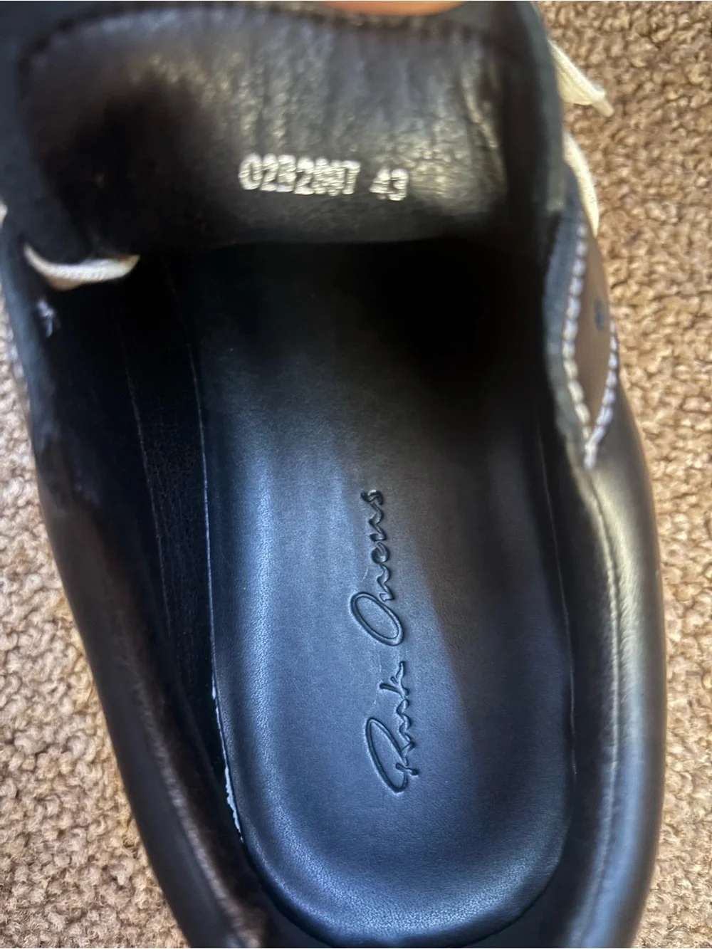 Rick Owens Black Leather Vans